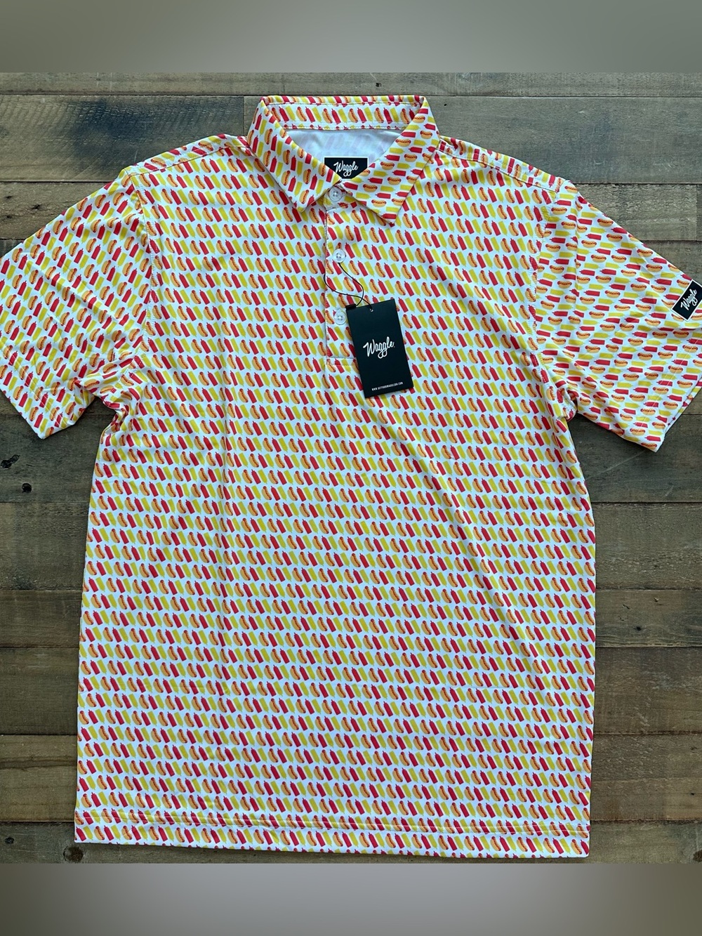 ⭐️NWT Waggle Men’s Polo - Glizzy/Hot Dog (Medium)